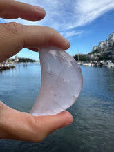 Load image into Gallery viewer, Moon Ritual - High-Quality Rose Quartz Moon (Approx. 5cm) – Self-Love &amp; Healing Crystal , Christmas Crystal Gift
