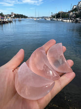 Load image into Gallery viewer, Moon Ritual - High-Quality Rose Quartz Moon (Approx. 5cm) – Self-Love &amp; Healing Crystal , Christmas Crystal Gift
