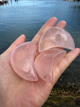 Load image into Gallery viewer, Moon Ritual - High-Quality Rose Quartz Moon (Approx. 5cm) – Self-Love &amp; Healing Crystal , Christmas Crystal Gift
