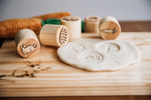 Beadie Bug Play - Wooden Playdough Board - Bilby & Moon