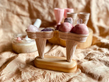 Load image into Gallery viewer, Beadie Bug Play - Wooden Icecream Cone Stand 2-Hole
