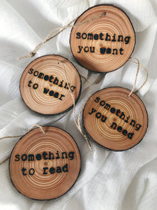 Christmas Gift Tags - Something you Wear, Read, Need, Want